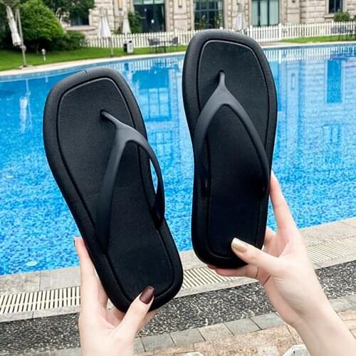 Slippers Loves Flip Flops Men Summer Beach Slides Square Toe Casual Non-Slip Couple Thong Slippers Women Sandals Soft Sole Shoes