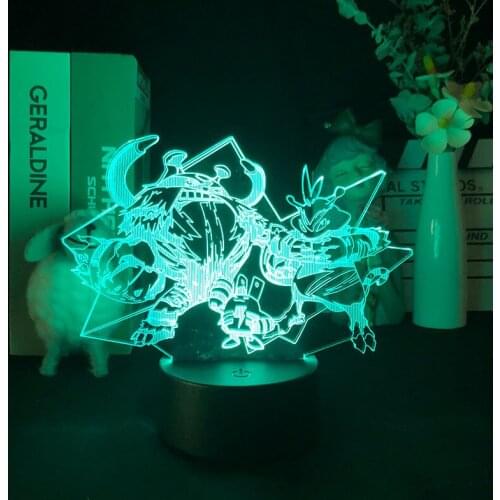 Alarm Clock Base Light Dropship Delivery Directly Supply Hot Selling Desk 3D Lamp Little Monsters Bright Base Manga Night Light