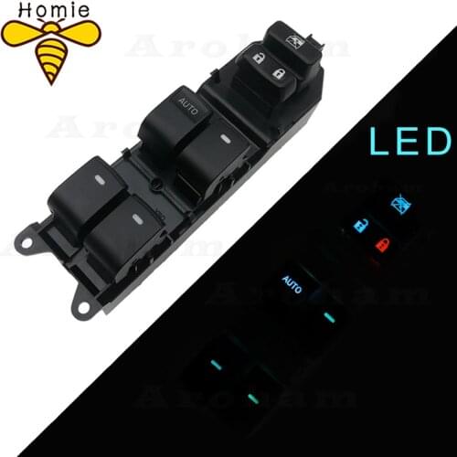 Led Power Window Switch For Toyota RAV4 Camry Vios Corolla Yaris Highlander 84820-06130 Backlight Left driving Lighted lhd