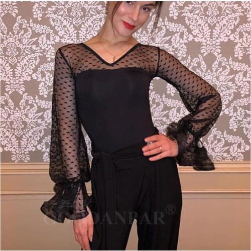 Ballroom Dance Tops WomenS Autumn New Ballroom Shirts Long-Sleeved Clothes Flamenco Blouses Standard Modern Practise Suit