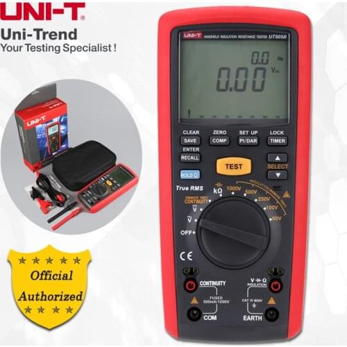 UNI-T UT505B Handheld Insulation Resistance Tester; 1000V megohmmeter, true rms, Analog Bar Graph, voltage/frequency/capacitance