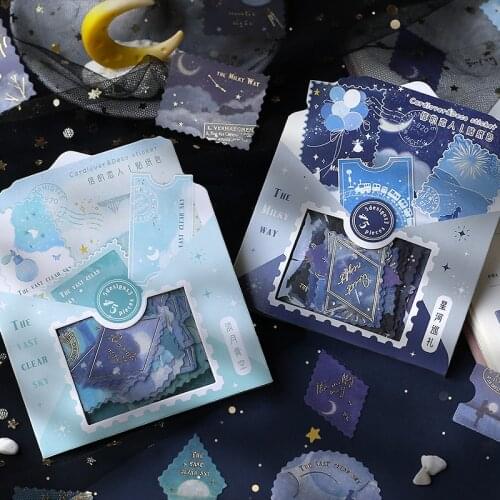 45Pcs/Bag Vintage Bronzing Holiday Stamp Journal Decorative Stickers Scrapbooking Stick Label Diary Album Stickers