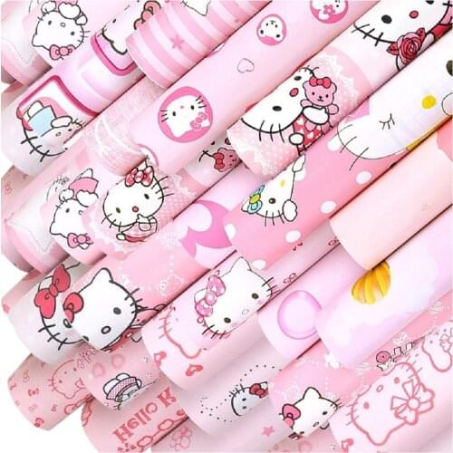 45CMX1000CM HelloKitty Waterproof PVC self-adhesive wallpaper wall stickers living room TV wall bedroom kids creative