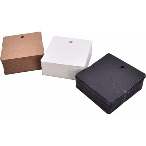 100pcs/lots 6*6 cm black white brown kraft paper square lable / gift card wedding decoration / DIY card / scrapbook paper