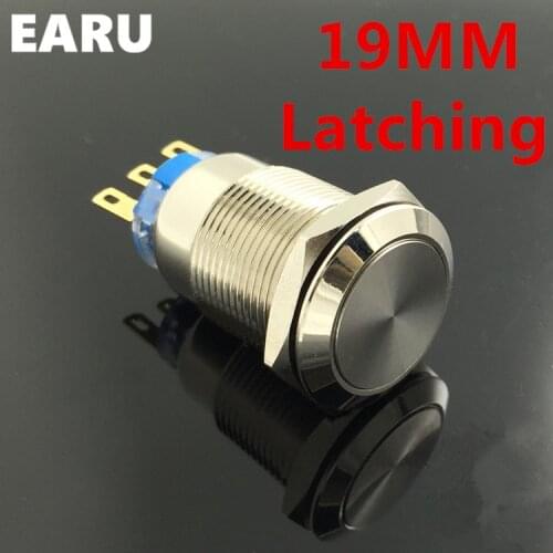 19mm Latching Doorbell Bell Horn Push Button Switch Stainless Steel Waterproof Car Auto Engine Computer PC Power Start Starter