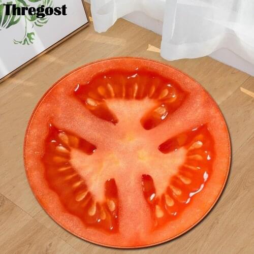 Thregost 3D Printed Floor Mats Round Rugs Living Room Bedroom Carpet Non-slip Computer Bed Chair Yoga Rug