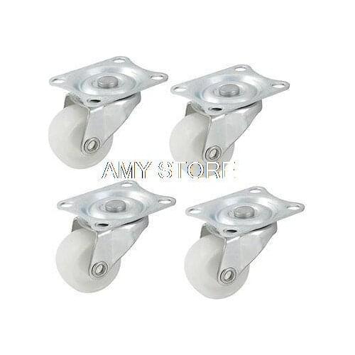 4pcs Trolley 1" Dia Light Duty Swivel Top Plate Industrial Caster