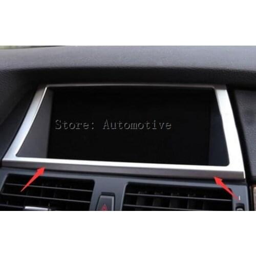 Accessories For BMW X5 E70 2009 - 2013 / X6 E71 Stainless Steel Navigation Control Panel Decorative Frame Cover Trim