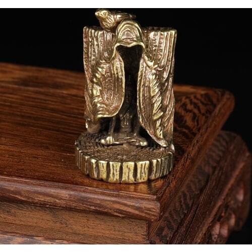 Antique Bronze Sakyamuni Buddha Statue Bird Incense Holder Ornament Decoration Craft Accessories Copper Figurine Feng Shui Decor