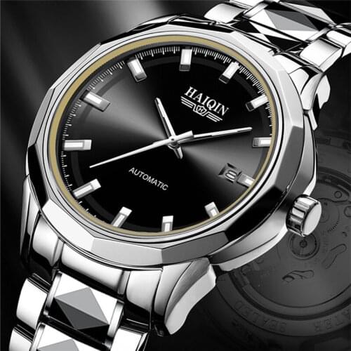 HAIQIN Mechanical wrist watches for men Automatic military mens watches luxury men watch 2021 steel waterproof Relogio Masculino