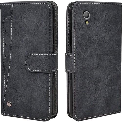 Luxury Vintage Case For Alcatel 1 1S 1X 1C 5033D 5024D 5009 5059D Case Flip Leather Silicone Wallet Cover TPU With Card Holder