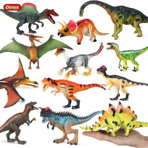 Oenux Dinosauria Toy Jurassic Tyrannosaurus Velociraptor Pterosaur Change Colour Dinosaur Animals Model Action Figures Kids Gift