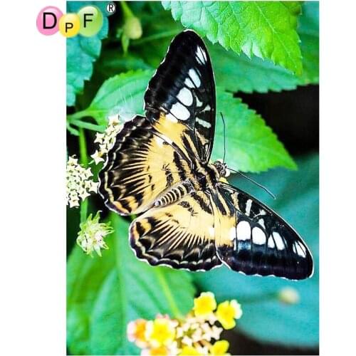 DPF Diamond Embroidery Needlework butterfly leaf 5D Round full Diamond painting Cross Stitch diamond Mosaic home decor crafts