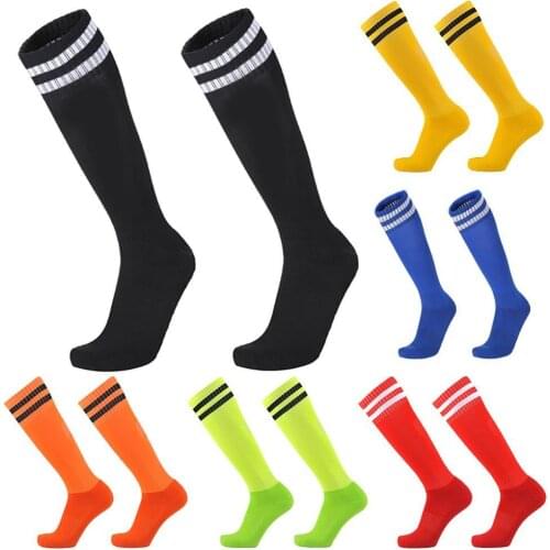 Adults Children Breathable Anti-Slip Soccer Football Sports Long Tube Socks Unisex Over Knee Thin Sports Socks Sweat Absorption
