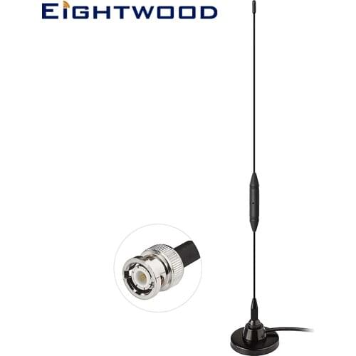 Eightwood VHF UHF Police Radio Scanner Antenna BNC Male Aerial for Shack Police Scanner Cobra Midland Amateur Radio Transceiver