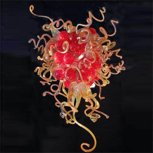 Elegant Beautiful Hand Blown Glass Villa Lighting Chandelier Special Colorful Flush Mount Ceicling Lights