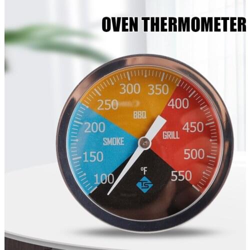 Hot Sale Barbecue Thermometer 100 - 550℉ Large Dial Oven Pit Stainless Steel Temp Gauge Replacement for BBQ Wood Charcoal Grill