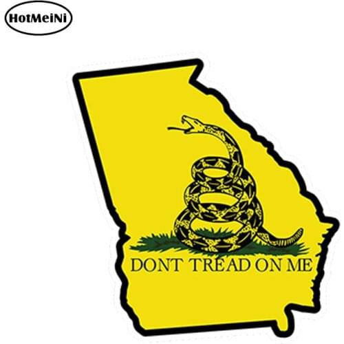 HotMeiNi 13cm x 11cm Car Styling Georgia State Don't Tread On Me - Printed Vinyl Decal Sticker Ga Waterproof Accessories