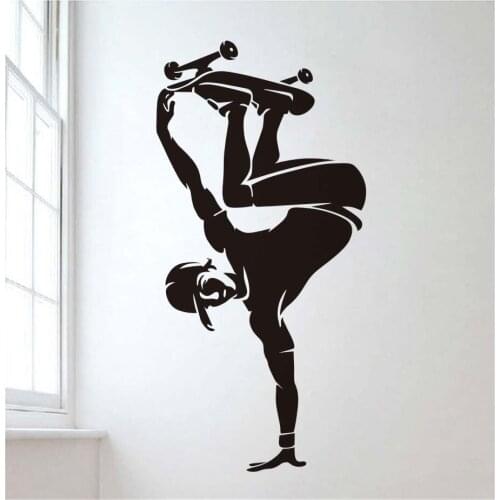 Art Mural Teens Skateboarding Wall Decals Living Room Kids Teens Bedroom Wall Stickers Home Decor Vinyl Stickers