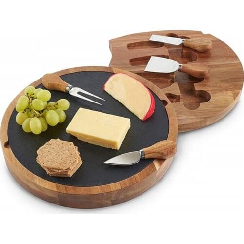 Cheese Cutting Board Combination Set Western-style Bamboo Cutting Board Cheese Board Knife Box Creative Kitchen Tools