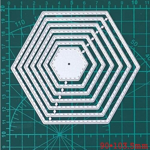 Layer hexagon Frame Metal Cutting Border Templates diy Scrapbooking Embossing Paper Cards Decor Craft Album Dies Template