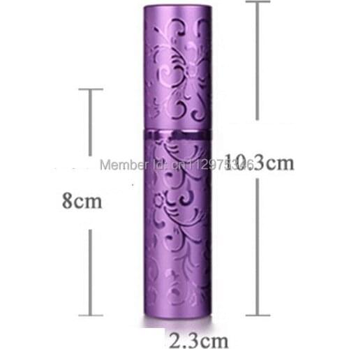 Wholesale 100pcs 15ML Aluminum Empty Glass Perfume Refillable Bottle Spray Perfume Atomizers Bottles With flower Pattern PB35