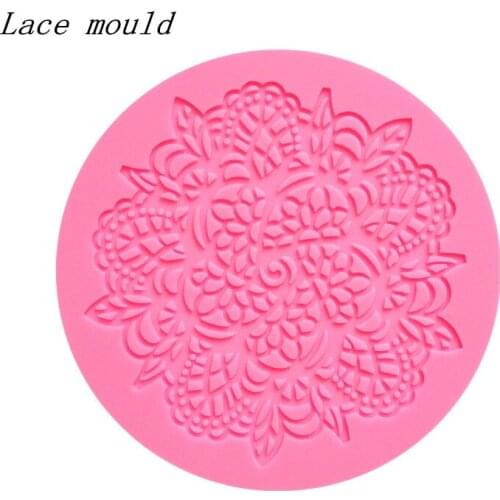 Wholesale silicone mold Flower ball lace mat decoration for fondant cake border Sugar lace mold Fondant cake mold