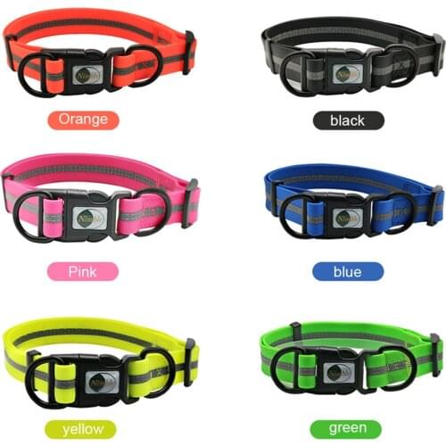 Pet dog collar PVC Reflective Cat collar anti dirty easy to clean for Big small dogs New High quality puppy pet accessories