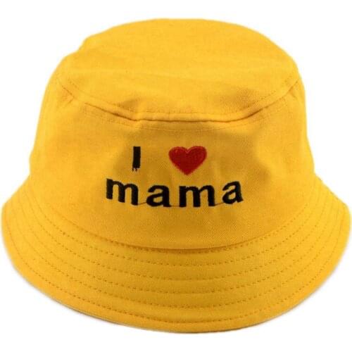 Reversible cotton bucket hat I love Mama Sunbonnet Baby summer sun hat Child panama cap Kids bonnet Toddler Sunhat H162S