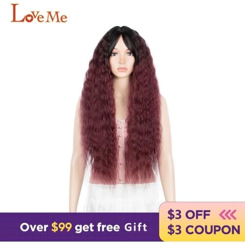 LOVE ME 30 Inches Synthetic Afro Kinky Curly Wigs Cosplay Wigs Natural Curly Wave Hair Ombre Grey Color wig for Black Women