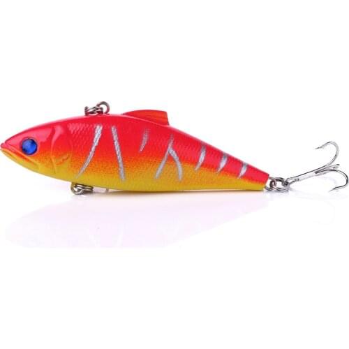1pc Plastic Sinking VIB Lure 11.2g 8.5cm Vibration Vibe Rattle Hooks Fishing lifelike 3D fishing eyes