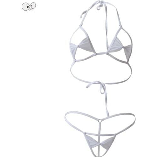 See Through Mesh 2020 Bowknot Micro Biquini Women Sunbath G String Swimsuit Mini Bikini Set Sex Clubwear Swimwear Bathing Suit