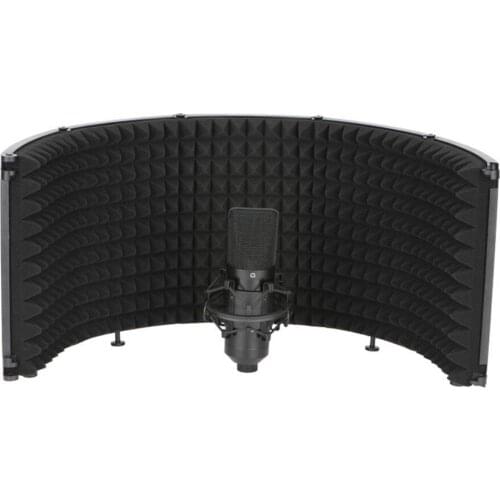 Foldable Microphone Isolation Shield, Studio Recording Isolation Shield Panel - 5 Panels Mic Sound Dampening Foam Reflector