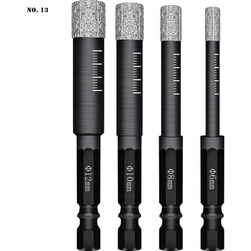 Ceramic Tile Drill Bit 6mm~12mm Super Hard Alloy Hole Opener Glass Perforated Porcelain Ceramic Hexagonal Handle Dry Drill Bit