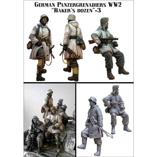 [tuskmodel] 1 35 scale resin model figures kit WW2 German soldiers panzer set1