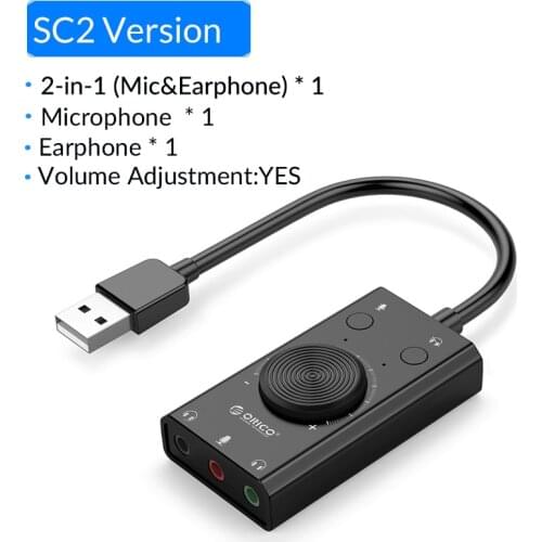 External USB Sound Card Stereo Mic Speaker Headset Audio Jack 3.5mm Cable Adapter Mute Switch Volume Adjustment Free Drive