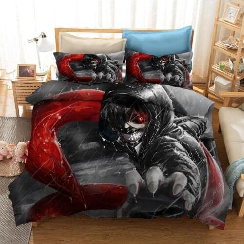 Japan Anime Tokyo Ghoul 3D Printed Bedding Set Duvet Covers Pillowcases Comforter Bedding Set Bedclothes Bed Linen
