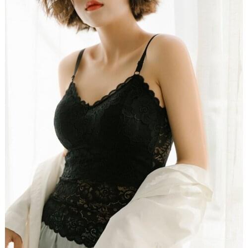 Women Fashion Sexy Lingerie Camisoles Crop Top Female Flower Lace Tube Top New Slim Camisole Girl Tanks Top Bralette S46