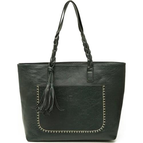 Famous Designers Pu Leather Handbags Vintage Women Messenger Bags with Tassel Large Capacity Women Bags Shoulder Tote Bags