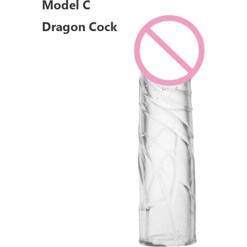 1PC Reusable Penis Sleeve Dragon Cock Ring Sleeves Penis Extender Condoms Sex Toys Sex Products For Men Delay