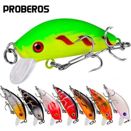 Brand New Plastic Mino 1 Piece 5cm3.6g with Hook Clamp Artificial Hard Bait Bass Bait Fishing Tackle Wobbler Trolling Bait