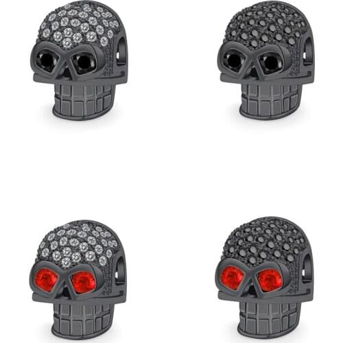 16 Style Skull Beads Bracelets For Diy Natural Stone Bracelet Connectors Brass Cubic Zirconia Skull Accessories Jewelry Making