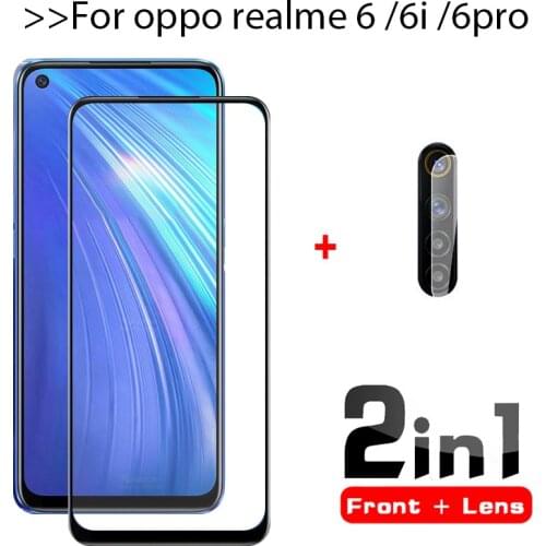 2 in 1 camera lens Protector Glass for OPPO Realme 6 pro safty Glas on realme 6pro 6i case full cover fundas real me 6 i pro 6.5