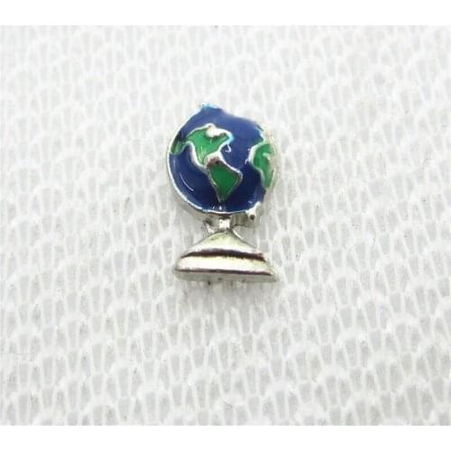 30pcs/lot Terrestrial Globe Earth Floating Charms Living Glass Memory Floating Lockets Pendants Charms DIY Jewelry Charms