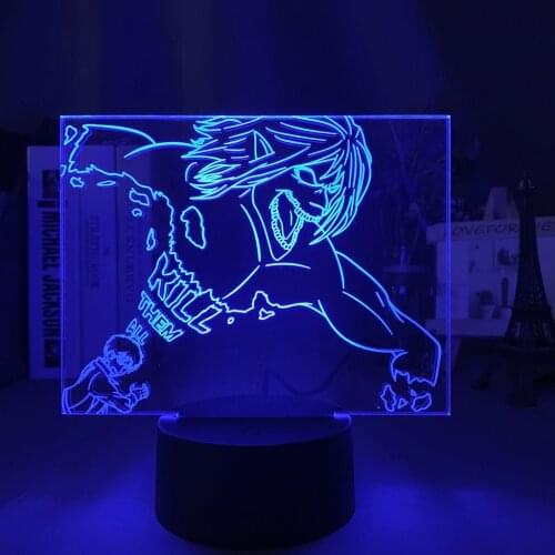 3d Lamp Light Eren Yeager Titan Nightlight for Kids Bedroom Decor Light Color Changing Table Night Lamp Attack on Titan Gift