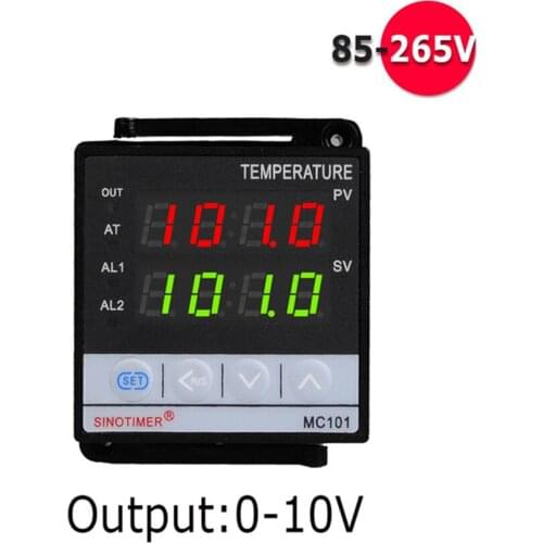 85~265VAC PT100 K Thermocouple Input 0-10V Analog Output Digital PID thermostat Temperature Controller for Heat Cool with Alarm