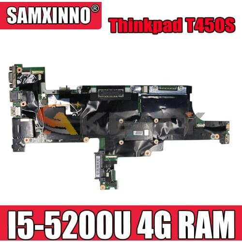 Akemy AIMT1 NM-A301 For Lenovo Thinkpad T450S Laptop Motherboard CPU I5 5200U 4G RAM Test Work FRU 00HT736 00HT737 00HT738