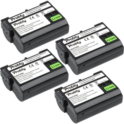 4Pcs Probty EN-EL15 EN EL15 Battery For Nikon D7500 V1 D500 D600 D610 D750 D800 D810 D810A D7000 D7100 D7200 Digital SLR Camera