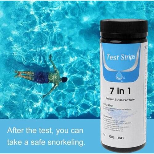 Multifunction 7 in 1 Aquarium Fish Tank Water Strips Papers for Testing PH Level Total Alkali Nitrite Residual Chlorine Hardness