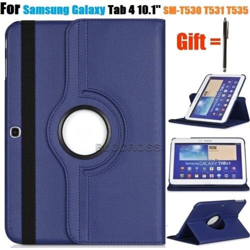 Case for Samsung Galaxy Tab 4 10.1 T530 T531 T535 SM-T530 T533 SM-T531 SM-T535 Cover Folio Pu Leather Stand Smart Capa + Pen